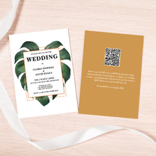 Budget Tropical Palm Leaf  QR Code Wedding 