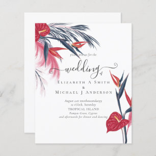 BUDGET Tropical Pampas Grass Navy Berry Wedding