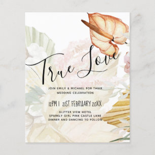 BUDGET Tropical Pampas Grass Terracotta Wedding Flyer