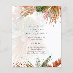 BUDGET Tropical Pampass Grass Green Wedding Flyer
