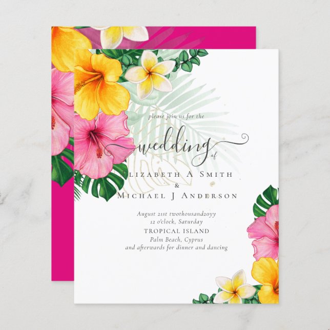 BUDGET Tropical Paradise Beach Wedding  Florals (Front/Back)