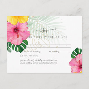 BUDGET Tropical Paradise Beach Wedding Florals Postcard
