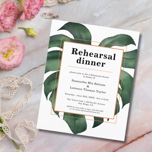 Budget Tropical Rehearsal Dinner Invitation (Creator Uploaded)