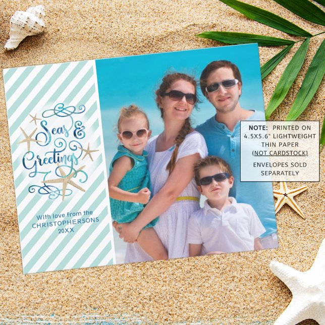 Budget Tropical Seas and Greetings Photo Card (Creator Uploaded)