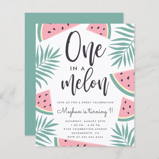 Budget Tropical Watermelon One In A Melon Birthday (Front/Back)