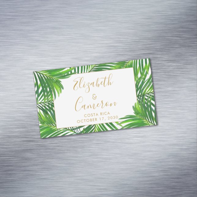 BUDGET Tropical Wedding Save the Date Favour Magne Magnetic Business Card (In Situ)