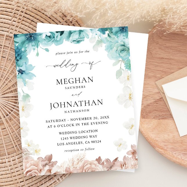 Budget Turquoise & Blush Pink Floral Wedding (Creator Uploaded)