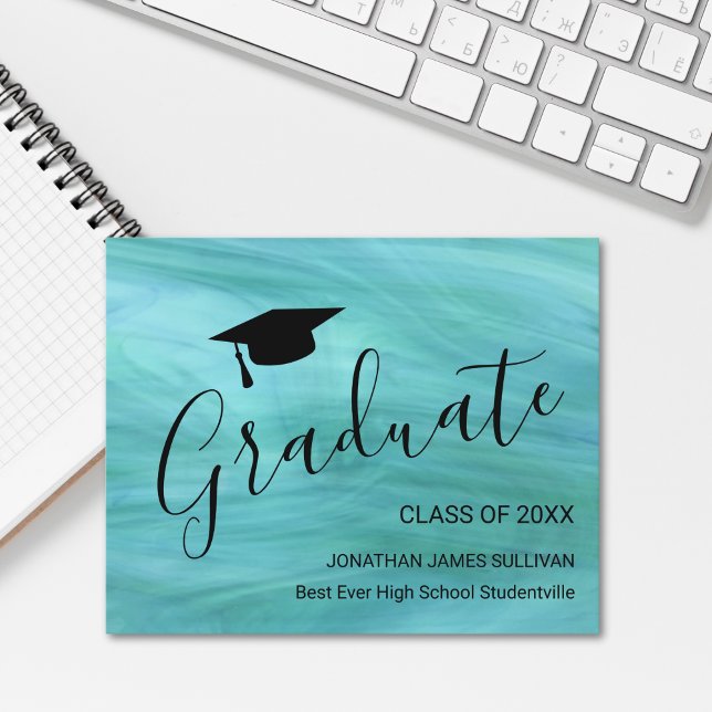 Budget Turquoise Graduation Announcement (Creator Uploaded)