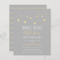 Budget Twinkle Little Star Baby Shower Invitation