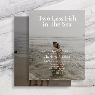 Budget Two Less Fish 2 Photo Couples Shower Flyer