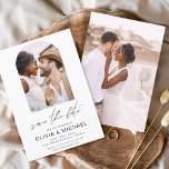 Budget Two Photo Simple Save the Date Picture Flyer<br><div class="desc">Budget Custom and personalised photo on the front and back of elegant and modern Save the Date Wedding Invitations - includes beautiful and elegant script typography for the special Wedding day celebration.</div>