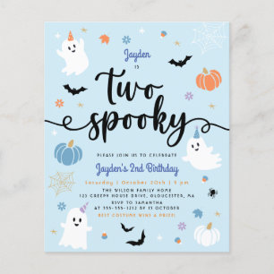 Budget Two Spooky Blue Halloween Boy 2nd Birthday