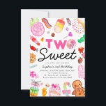 Budget TWO SWEET Candy Land Kid Candyland Birthday Card<br><div class="desc">Cute TWO SWEET Candy Land Kids Candyland Birthday Invitation</div>