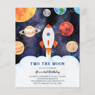 BUDGET Two the Moon Space Rocket Birthday