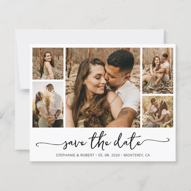 Budget Typography Photo Wedding Save The Date (Front)