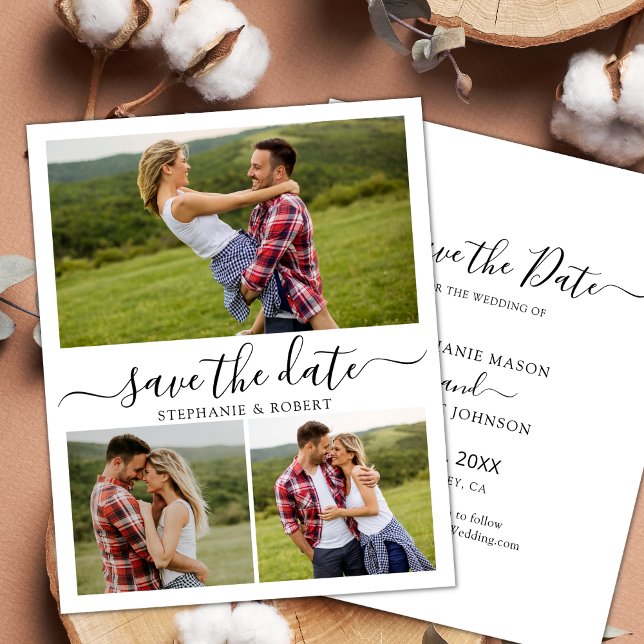 Budget Typography Photo Wedding Save The Date Card (Creator Uploaded)