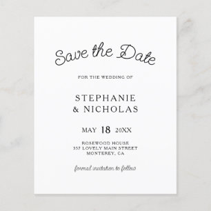 Budget Typography Script QR Code Save The Date Flyer