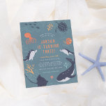 Budget Under The Sea Animals Boy Birthday Party<br><div class="desc">Come and join us under the sea! This budget and nautical invitation features sea animals against a blue background. There is an octopus, two dolphins, a stingray, a starfish, a whale, a curled-up shrimp, and a turtle - all among tiny little bubbles, colourful corals, and waves. The text has your...</div>