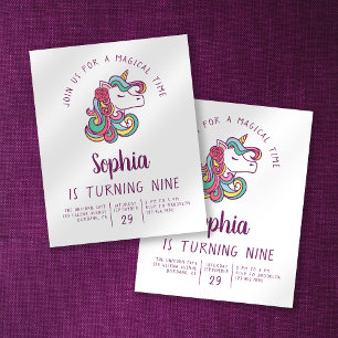 Budget Unicorn Kid's Birthday Party Invitation Flyer