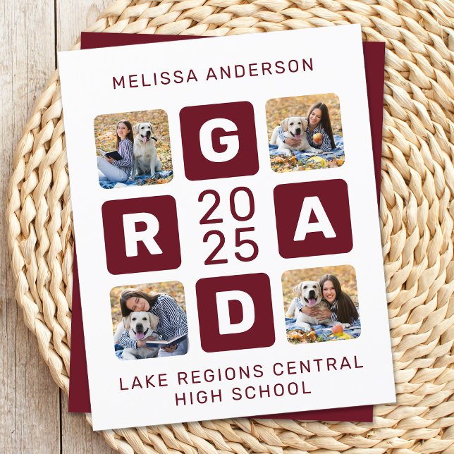 Budget Unique Grad Burgundy 4 Photo Graduation  (Creator Uploaded)