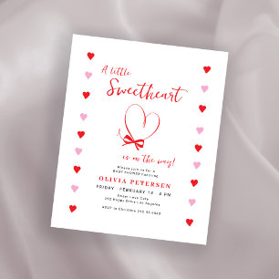 Budget Valentines sweetheart baby shower invite