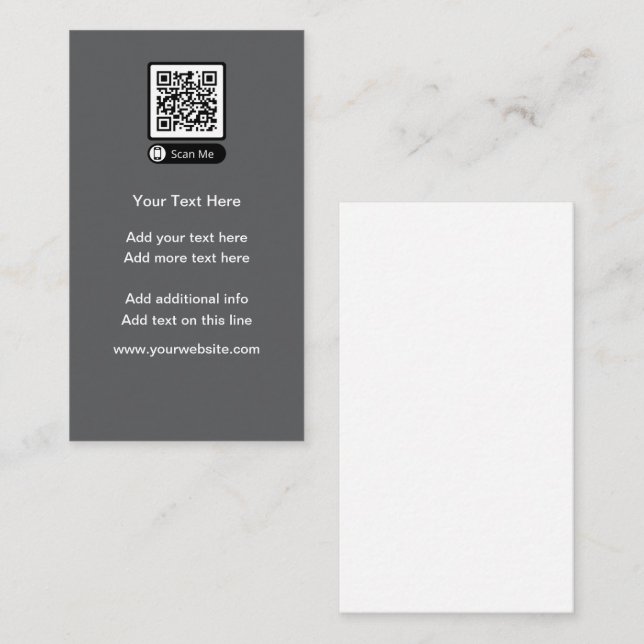 Budget Vertical QR Code Business Cards (Front/Back)