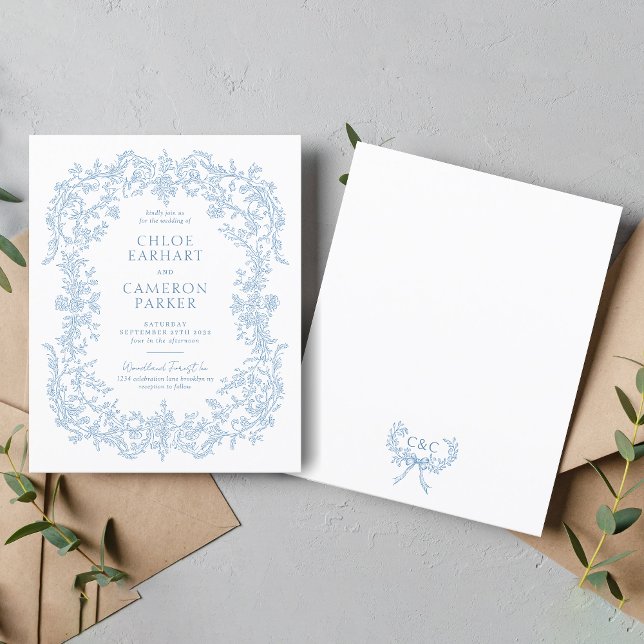 BUDGET Victorian Blue Baroque Line Art Wedding (Creator Uploaded)