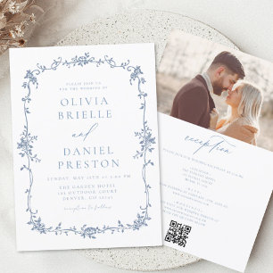 Budget Victorian French Photo QR Code Wedding