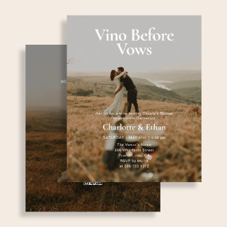 Budget Vino Before Vows 2 Photo Couples Shower Flyer