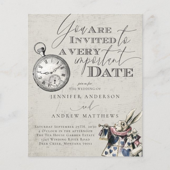 Budget Vintage Alice in Wonderland Wedding  (Front)