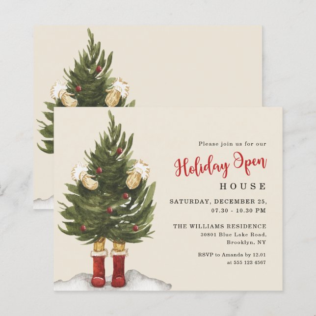 Budget Vintage Christmas Tree | House Party Flyer (Front/Back)