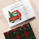 Budget Vintage Red Truck Christmas Invitation Flyer<br><div class="desc">Vintage Red Truck Tree Family Christmas Party Invitation</div>