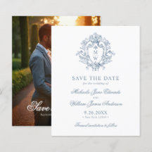 Budget Vintage Regency Crest Wedding Save The Date