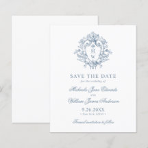 Budget Vintage Regency Crest Wedding Save The Date