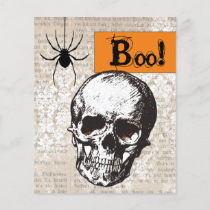 BUDGET Vintage Skull Halloween Card