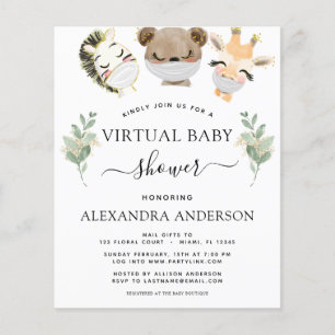 Budget Virtual Baby Shower Woodland Eucalyptus