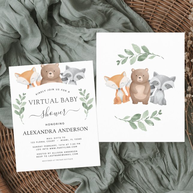 Budget Virtual Baby Shower Woodland Eucalyptus (Creator Uploaded)