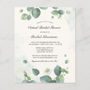 Budget Virtual Bridal Shower Eucalyptus Greenery Flyer