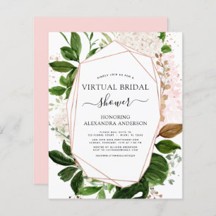 Budget Virtual Bridal Shower Greenery Rose Gold