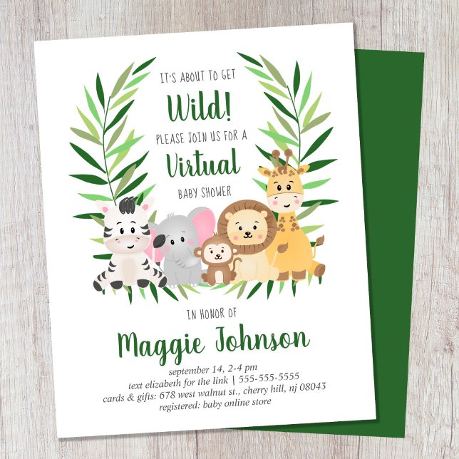 Budget Virtual Safari Baby Shower Invitation (Creator Uploaded)