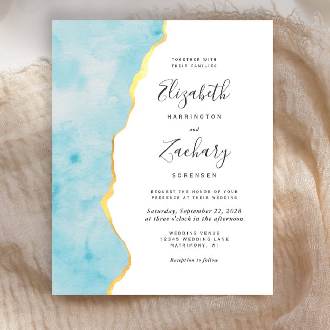 Budget Watercolor Aqua Blue Agate Wedding (Creator Uploaded)