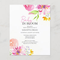 Budget Watercolor Baby Shower Baby In Bloom