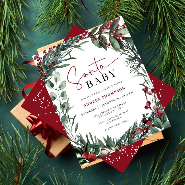 Budget Watercolor Christmas Santa Baby Shower (Creator Uploaded)