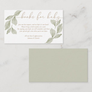 Budget Watercolor Eucalyptus Books for Baby Enclosure Card