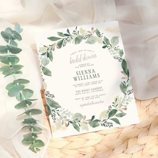 Budget Watercolor Eucalyptus Leaves Bridal Shower  (Creator Uploaded)