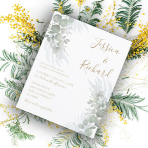 Budget Watercolor Eucalyputus Sage Green Wedding