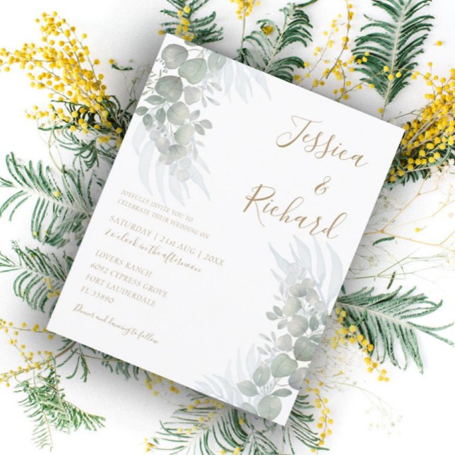 Budget Watercolor Eucalyputus Sage Green Wedding  (Creator Uploaded)