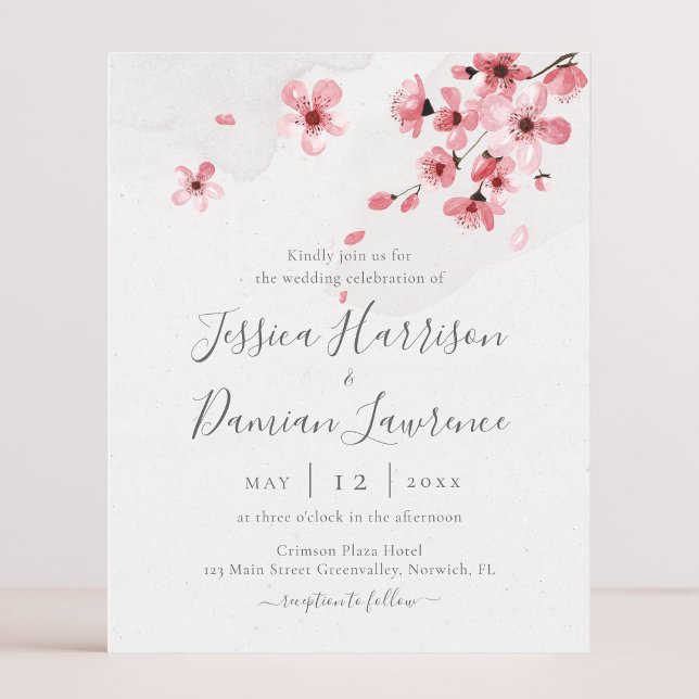 Budget Watercolor Floral Cherry Blossom Wedding (Creator Uploaded)