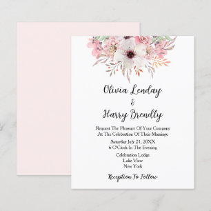 Budget Watercolor Floral Wedding Invitation