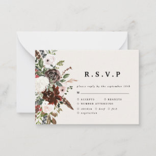 budget watercolor floral wedding R.S.V.P RSVP Card